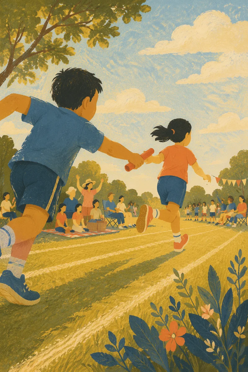 Church Field Day Relay Race Families