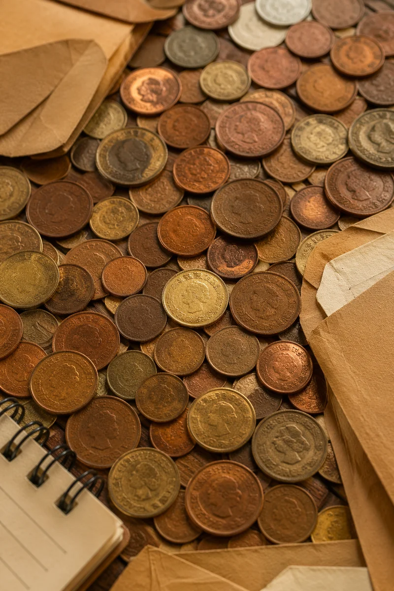 Church Budgeting Class Coins Flat Lay