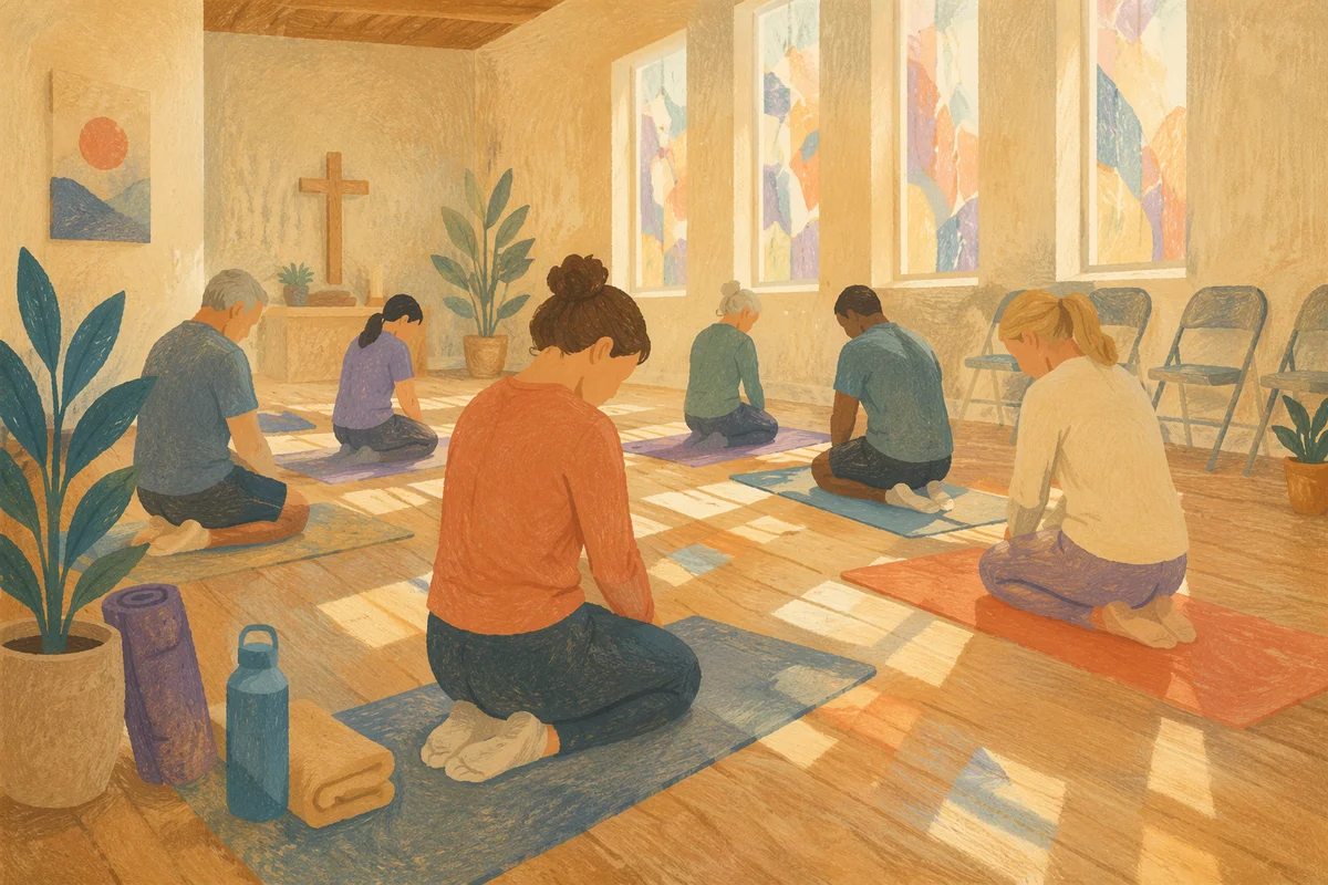 Church Fitness Class Prayer Before Stretching