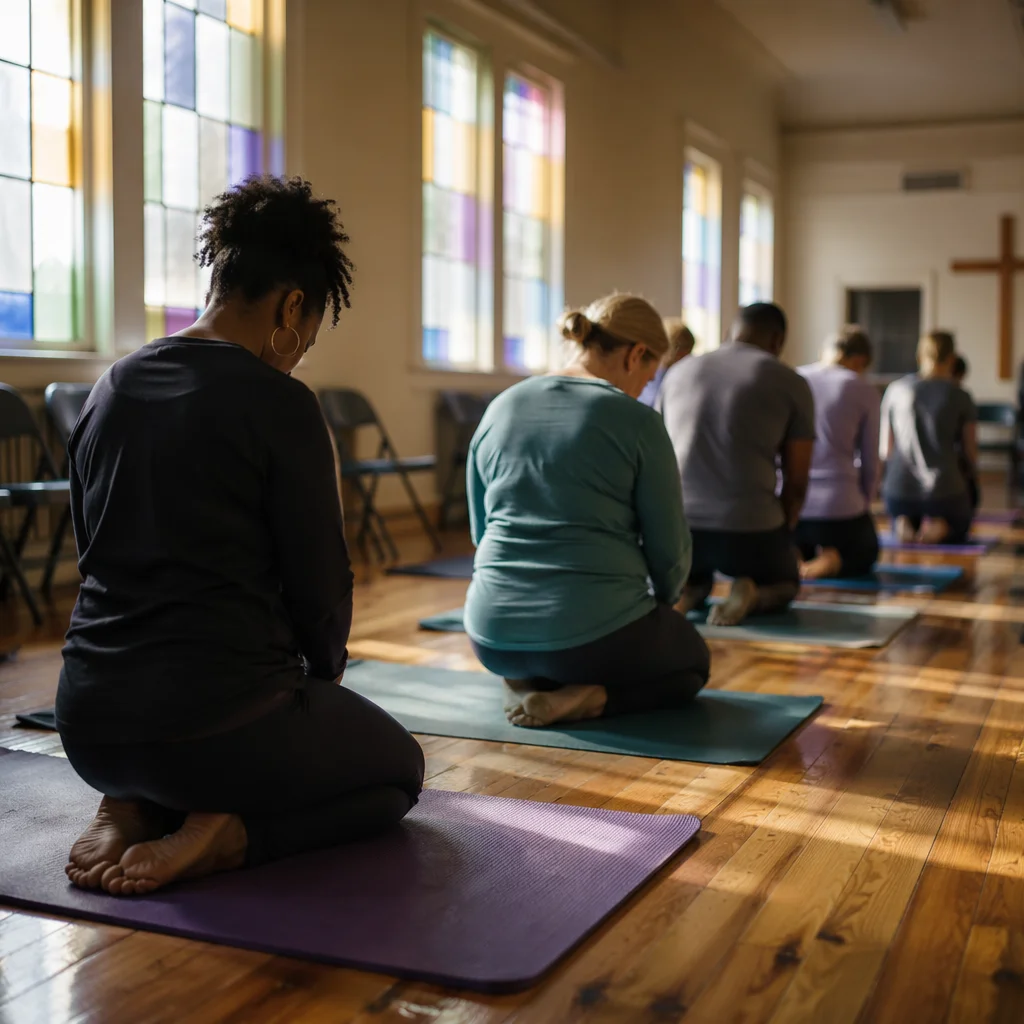 Church Fitness Class Prayer Before Stretching
