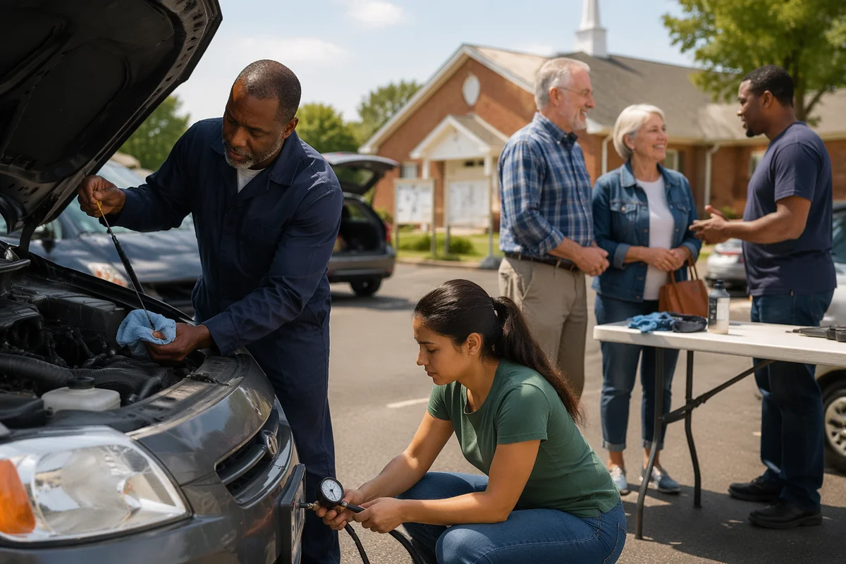 Volunteer Mechanics Helping Families With Cars