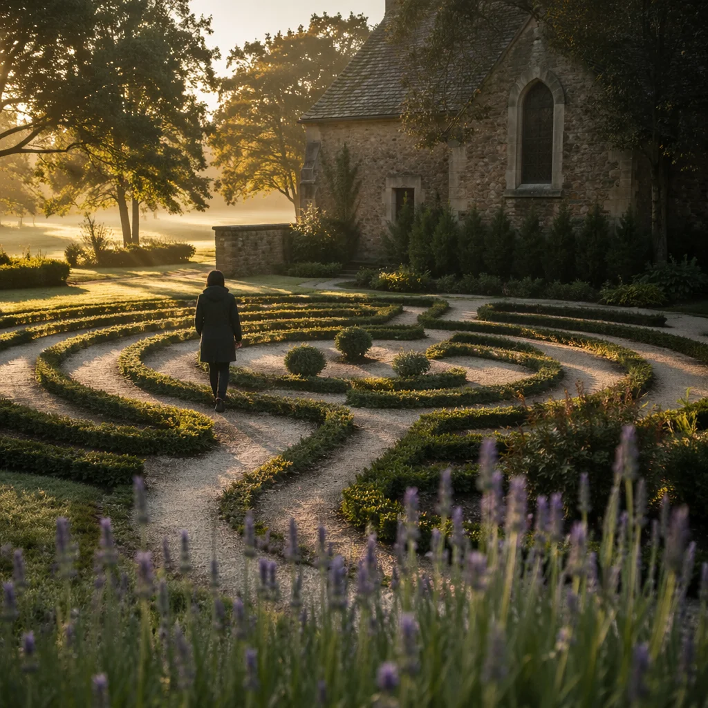 Sunrise Church Garden Labyrinth Meditation Walk