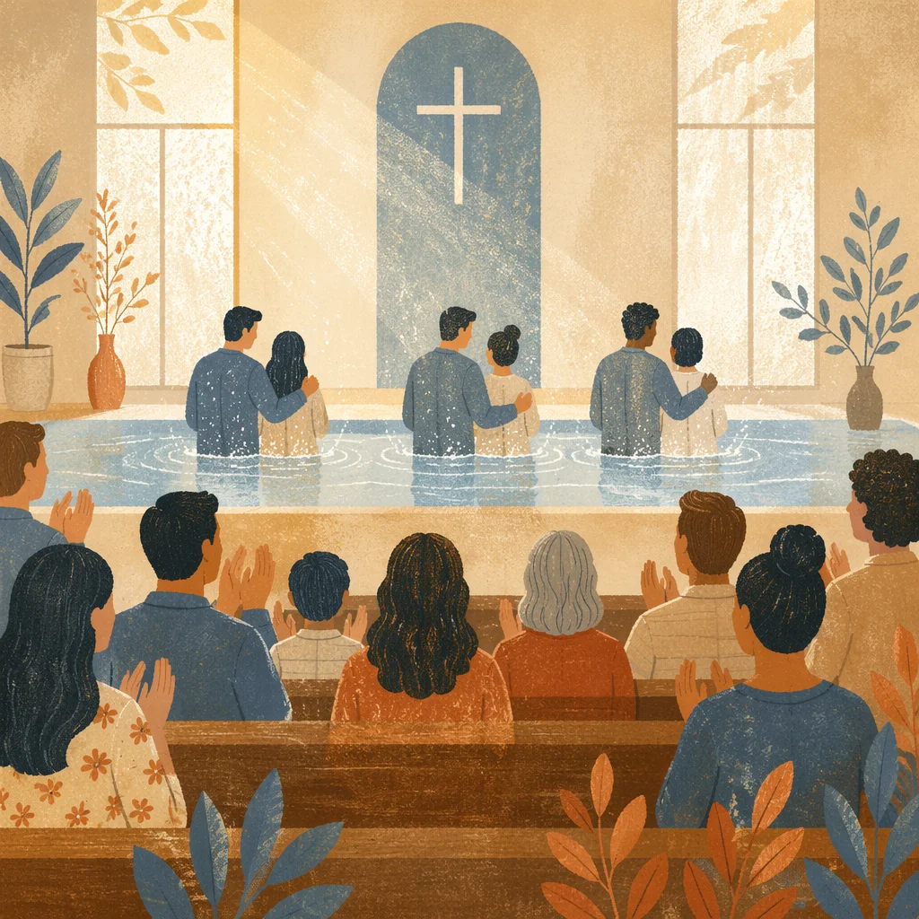 Joyful Multiple Baptisms Church Growth Celebration