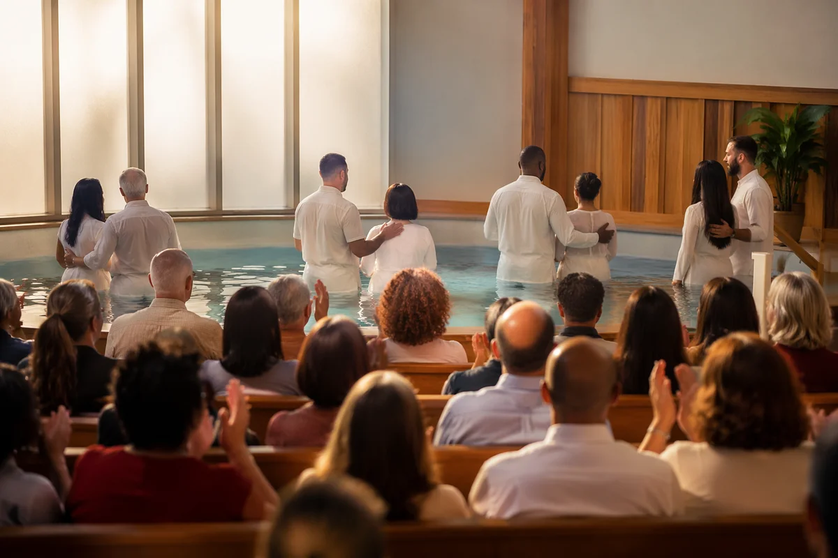 Joyful Multiple Baptisms Church Growth Celebration