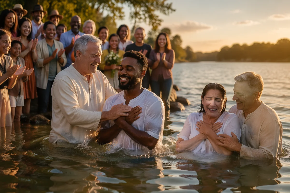 Lakeside Church Baptism Celebration at Golden Hour
