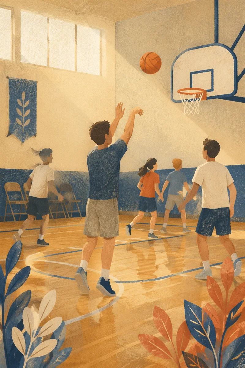 Youth Basketball in Church Gymnasium