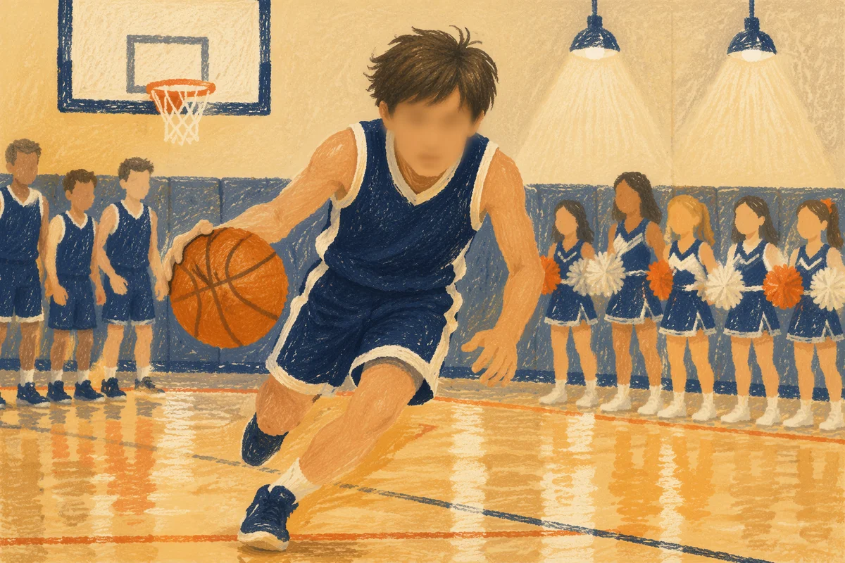 Church Youth Basketball Game in Gymnasium