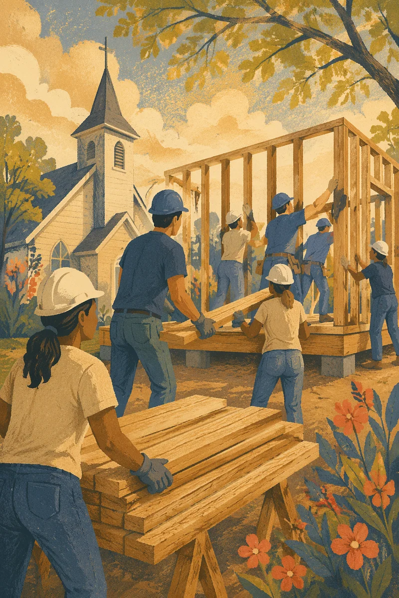Church Volunteers Building Homes Together