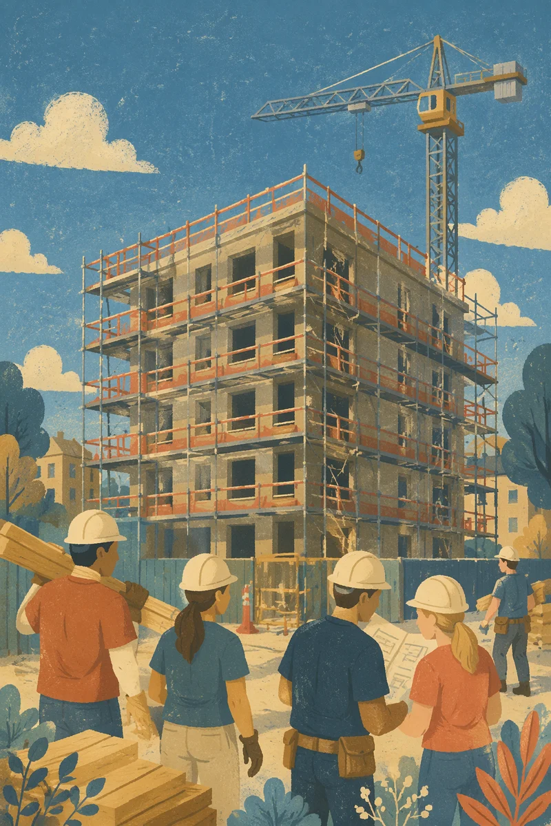 Church Volunteers at Community Housing Build
