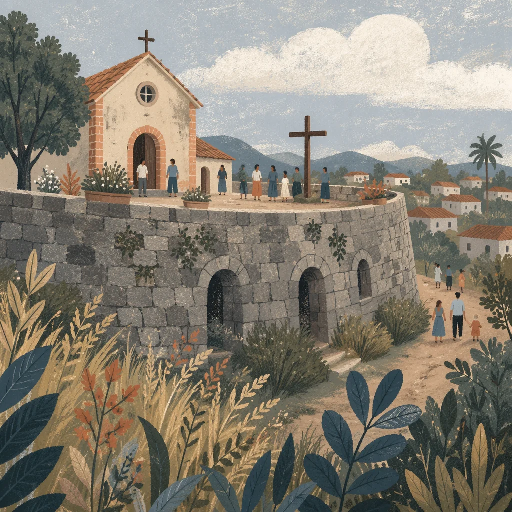 Humble Village Church Courtyard After Worship
