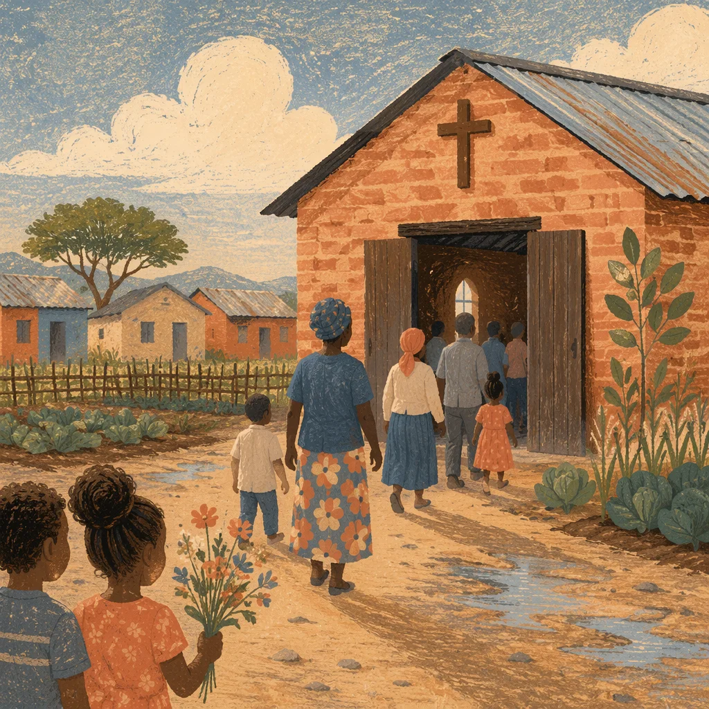 Humble Village Church in Morning Light