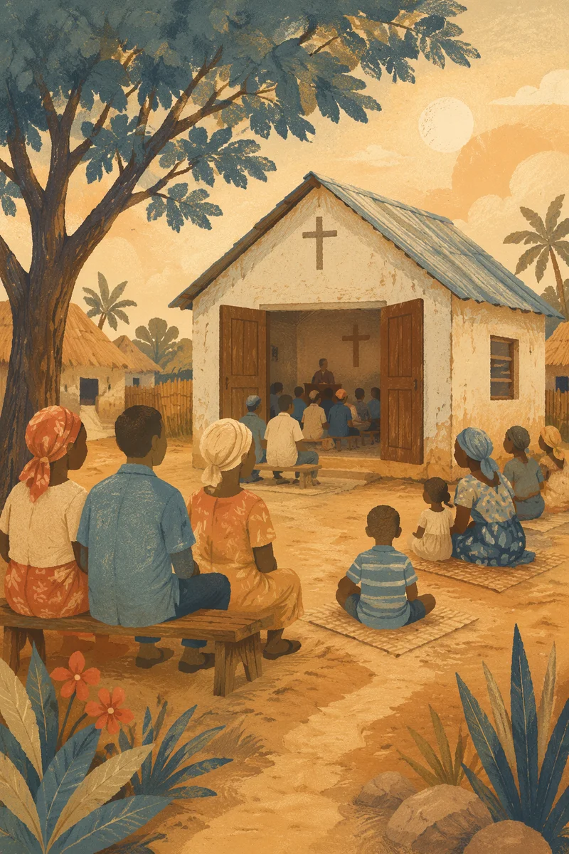 Humble Village Church Gathering at Sunset