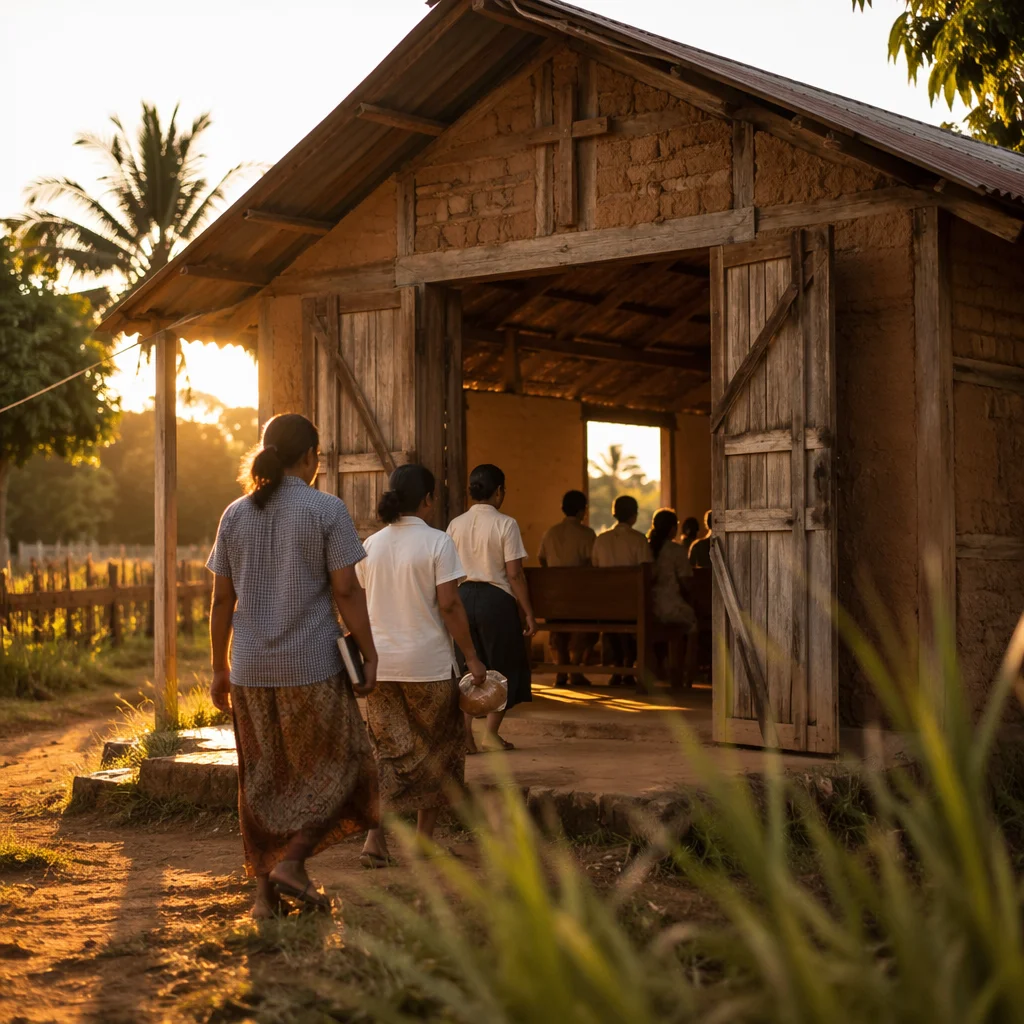 Dawn Worship at a Village Chapel