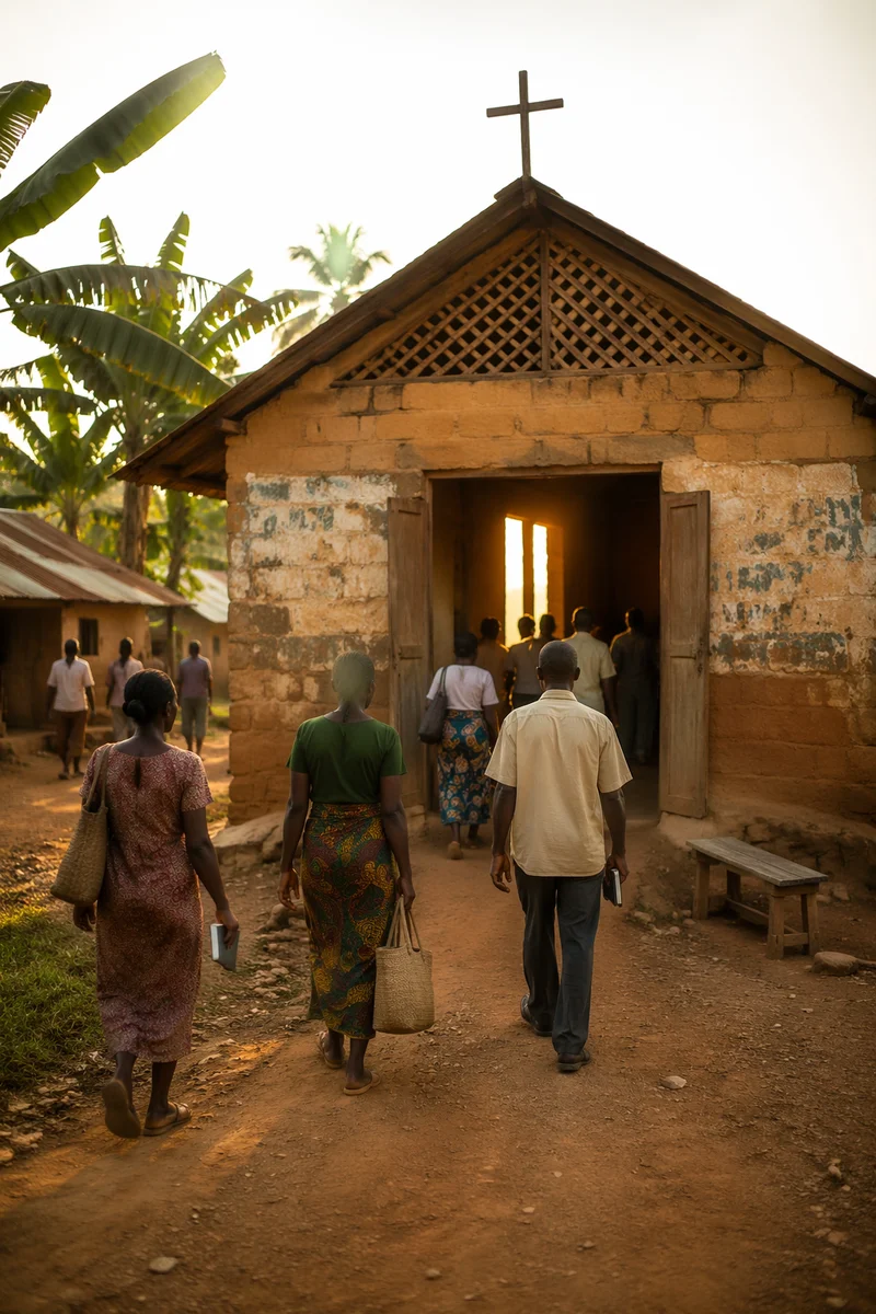 Humble Village Church in Morning Light