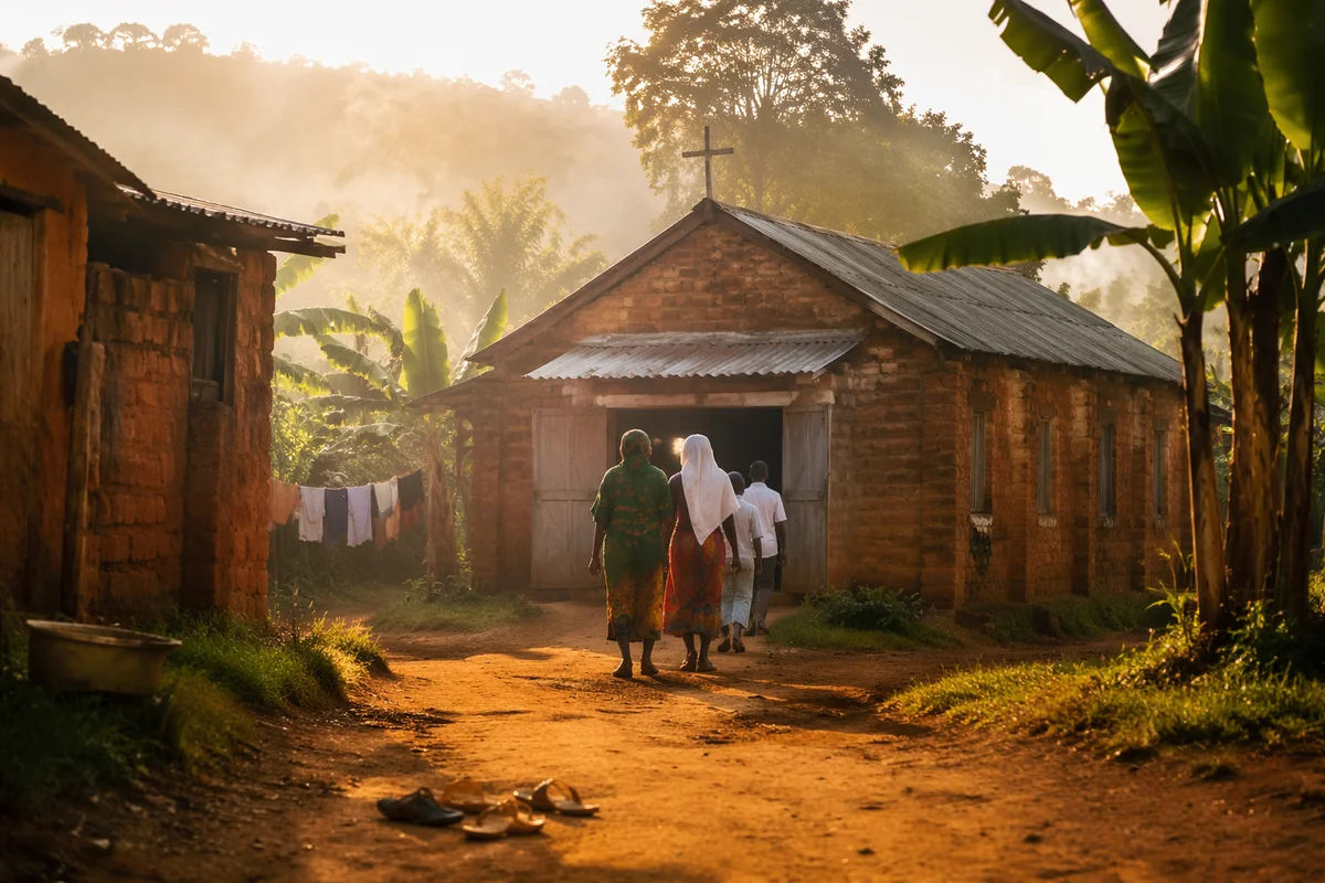 Humble Village Church at Dawn
