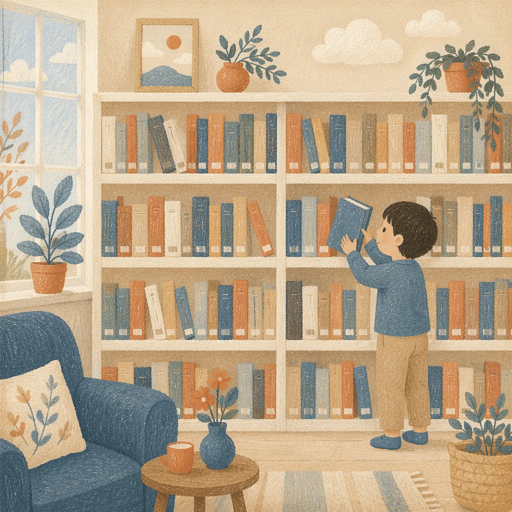Cozy Church Library Reading Corner Shelves