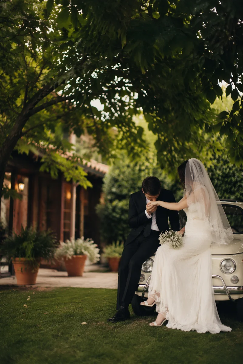 Romantic Chapel Garden Retreat Couple Portrait