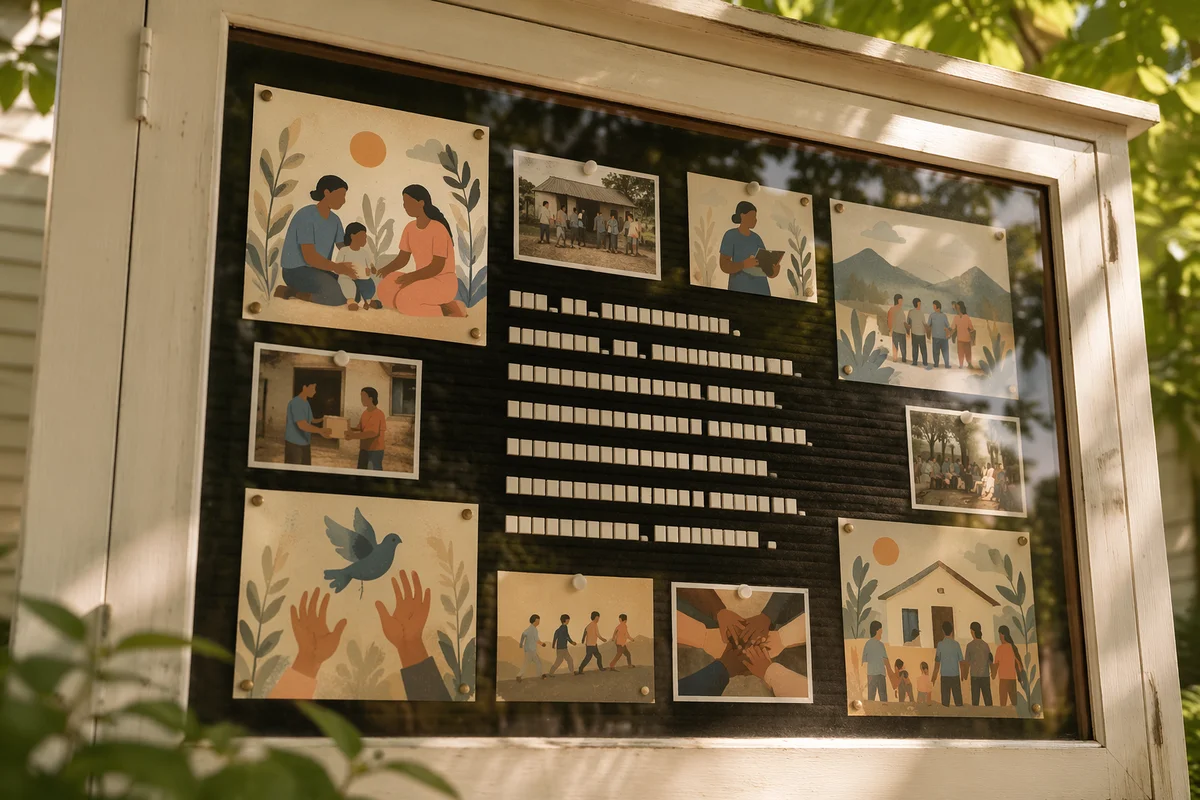 Church Mission Board With Community Updates