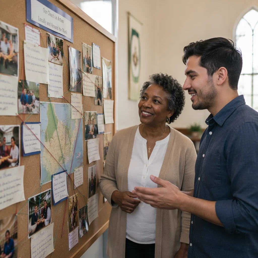 Church Mission Board with Community Updates