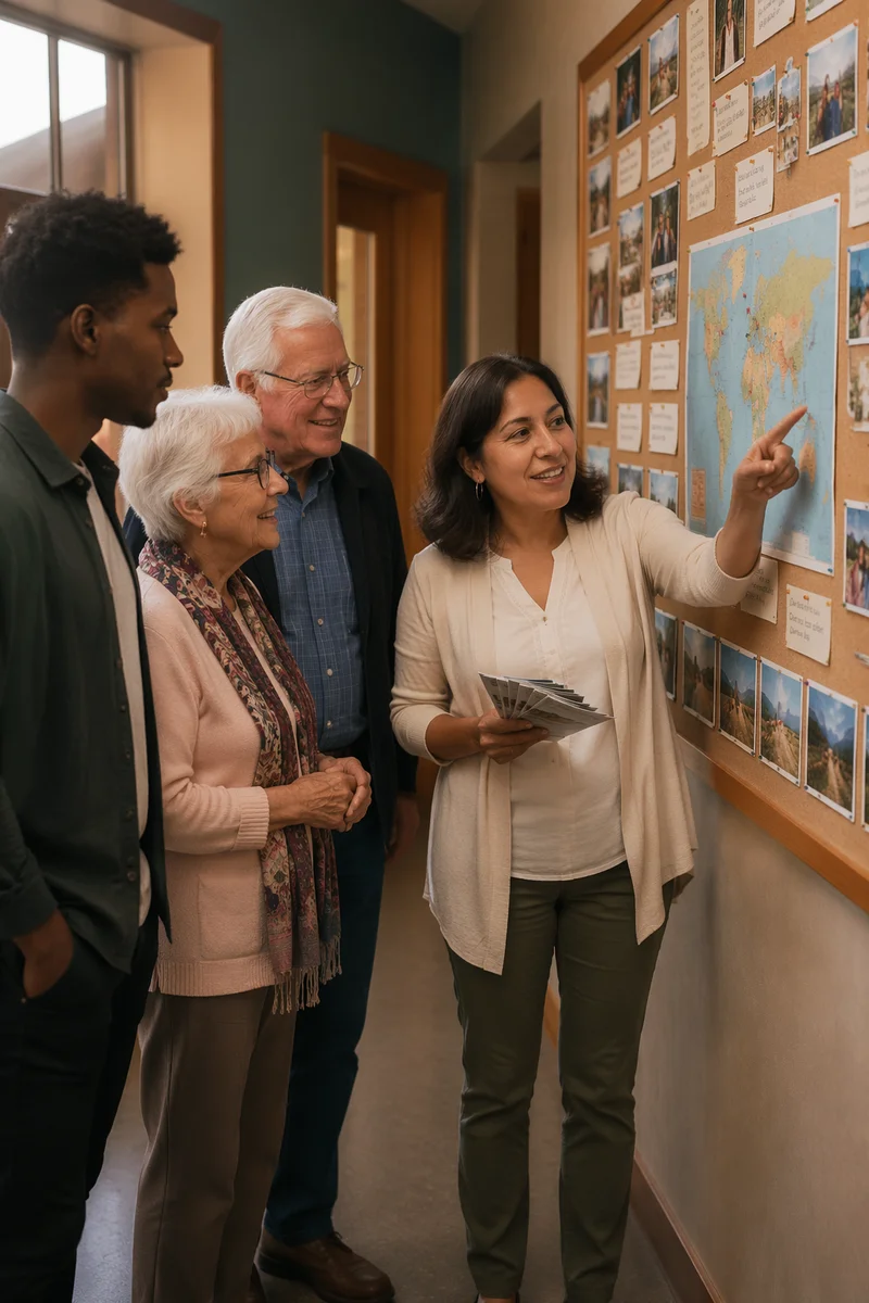 Church Hallway Mission Board Display Scene
