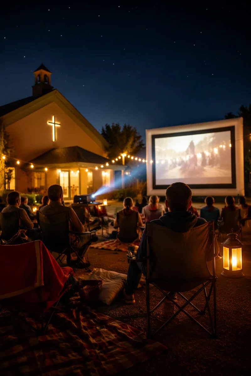 Outdoor Church Movie Night Under Stars