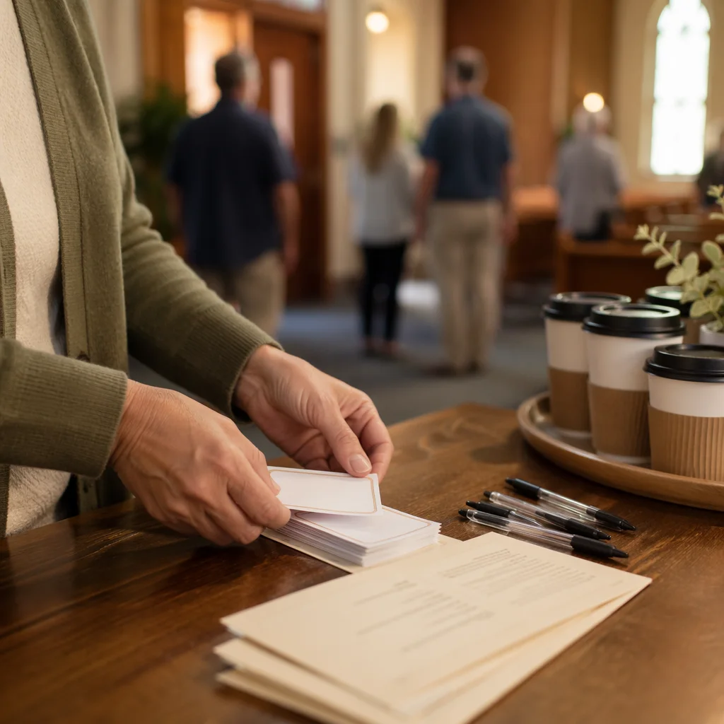 Church Visitor Name Tags Welcome Table