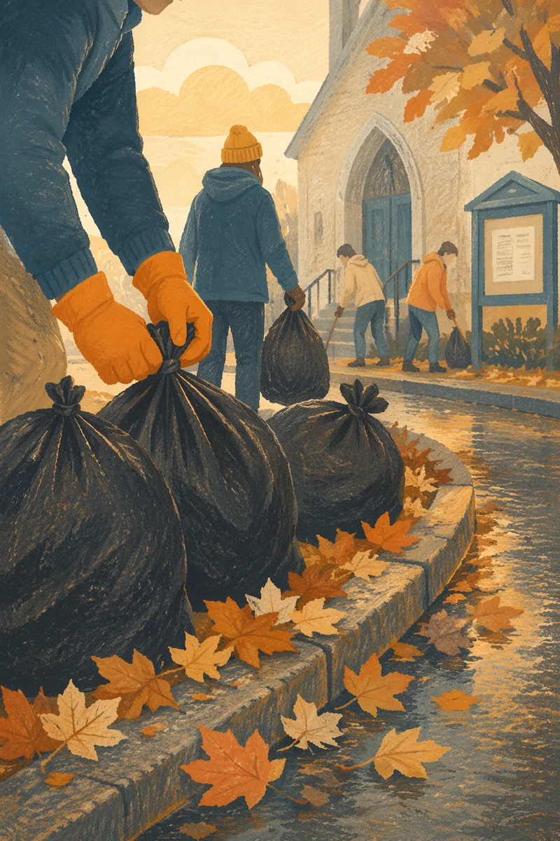 Church Volunteers Cleaning Neighborhood Street