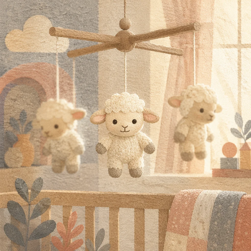 Soft Light Church Nursery Lamb Mobile