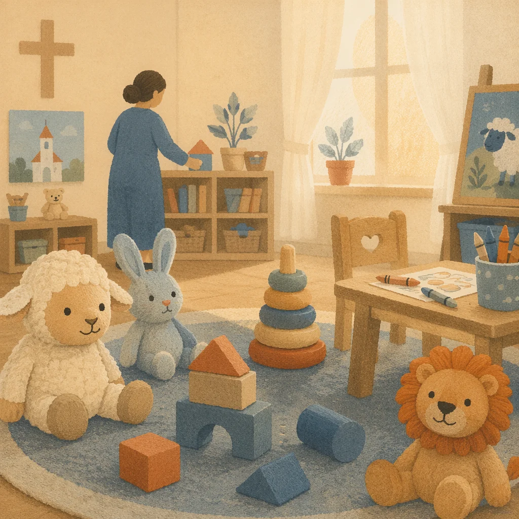 Peaceful Church Nursery with Morning Light