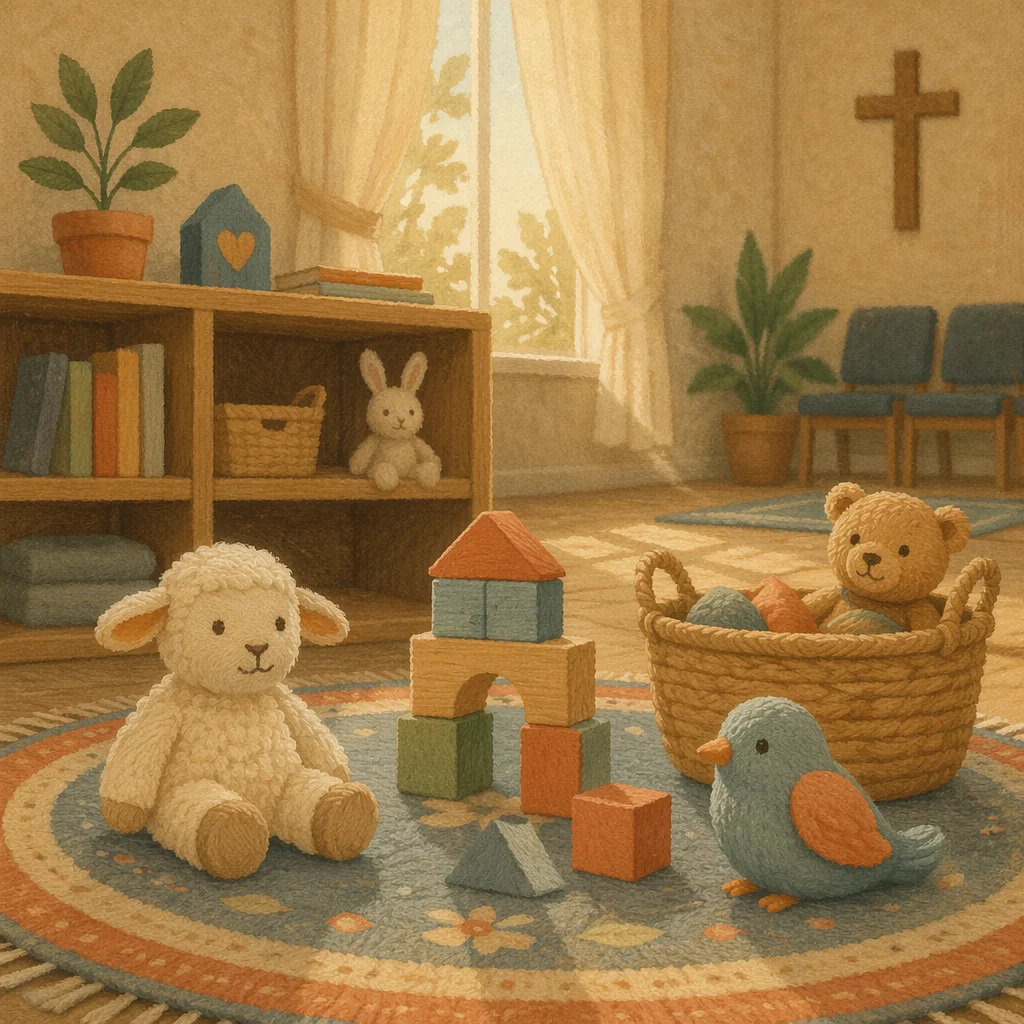 Peaceful Church Nursery with Soft Toys
