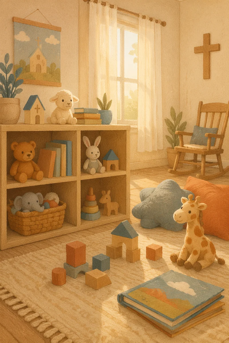 Peaceful Church Nursery with Soft Morning Light