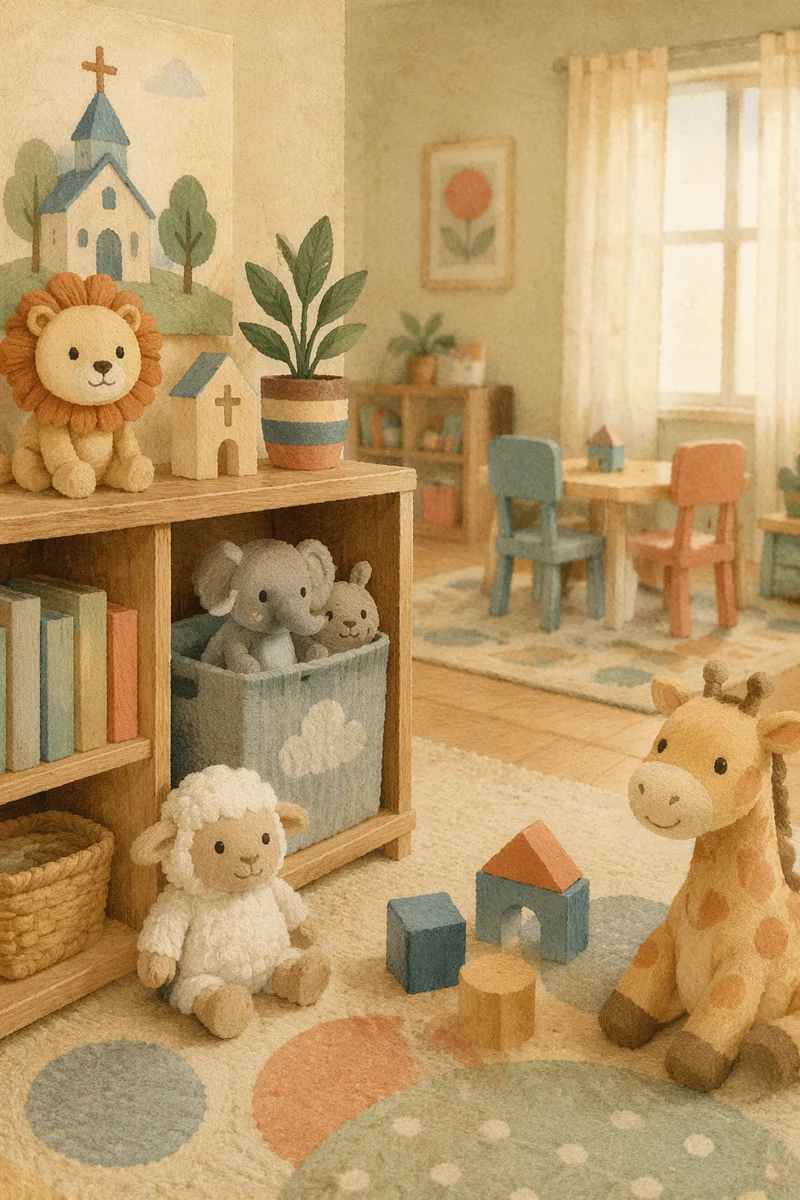 Peaceful Church Nursery with Soft Toys