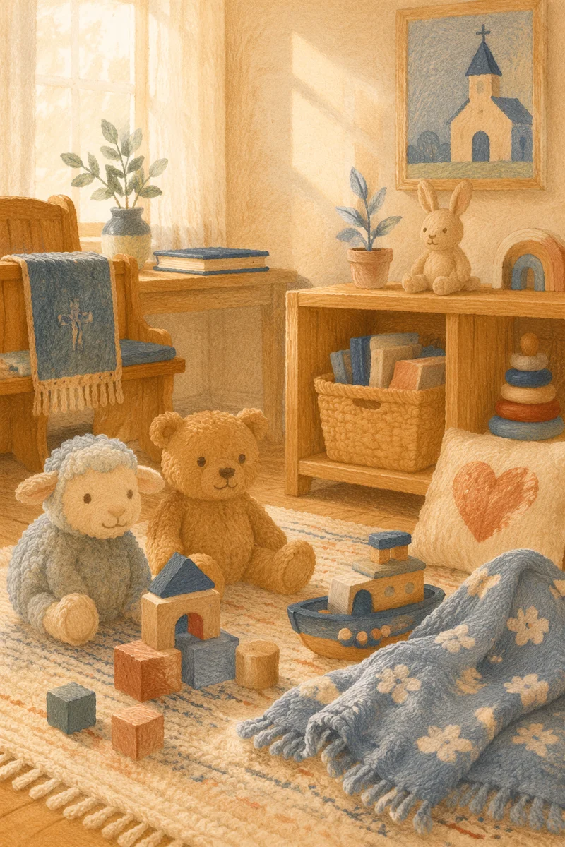 Peaceful Church Nursery with Soft Toys