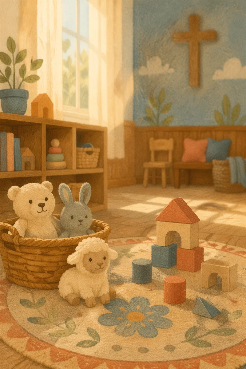 Peaceful Church Nursery with Soft Toys