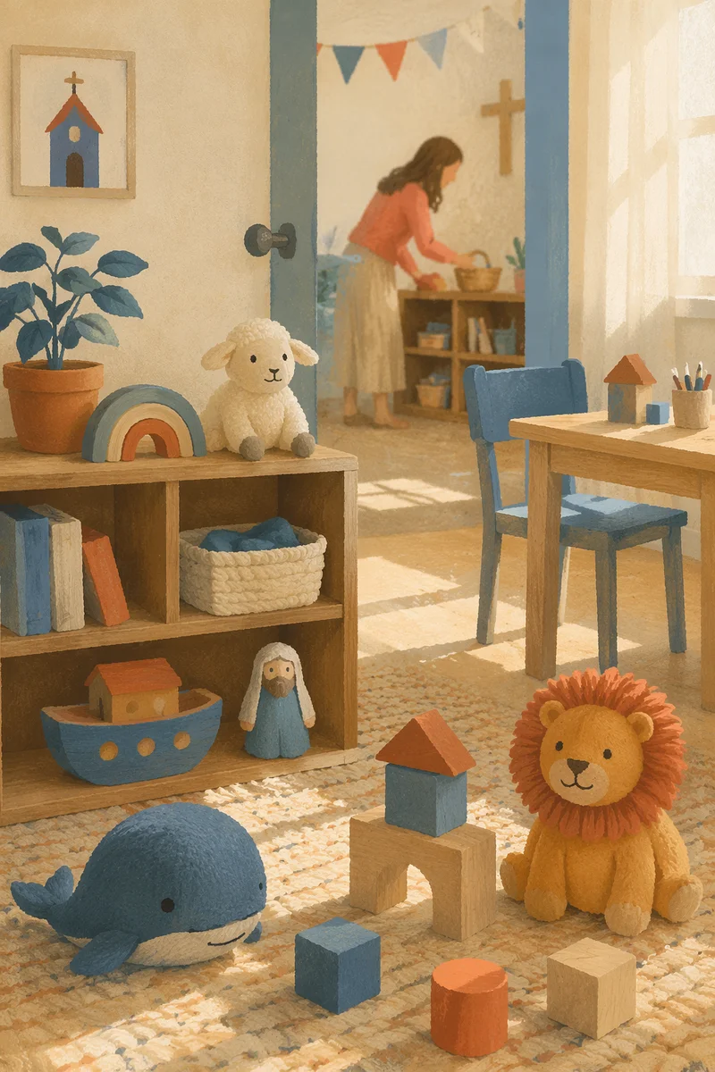Peaceful Church Nursery with Soft Toys