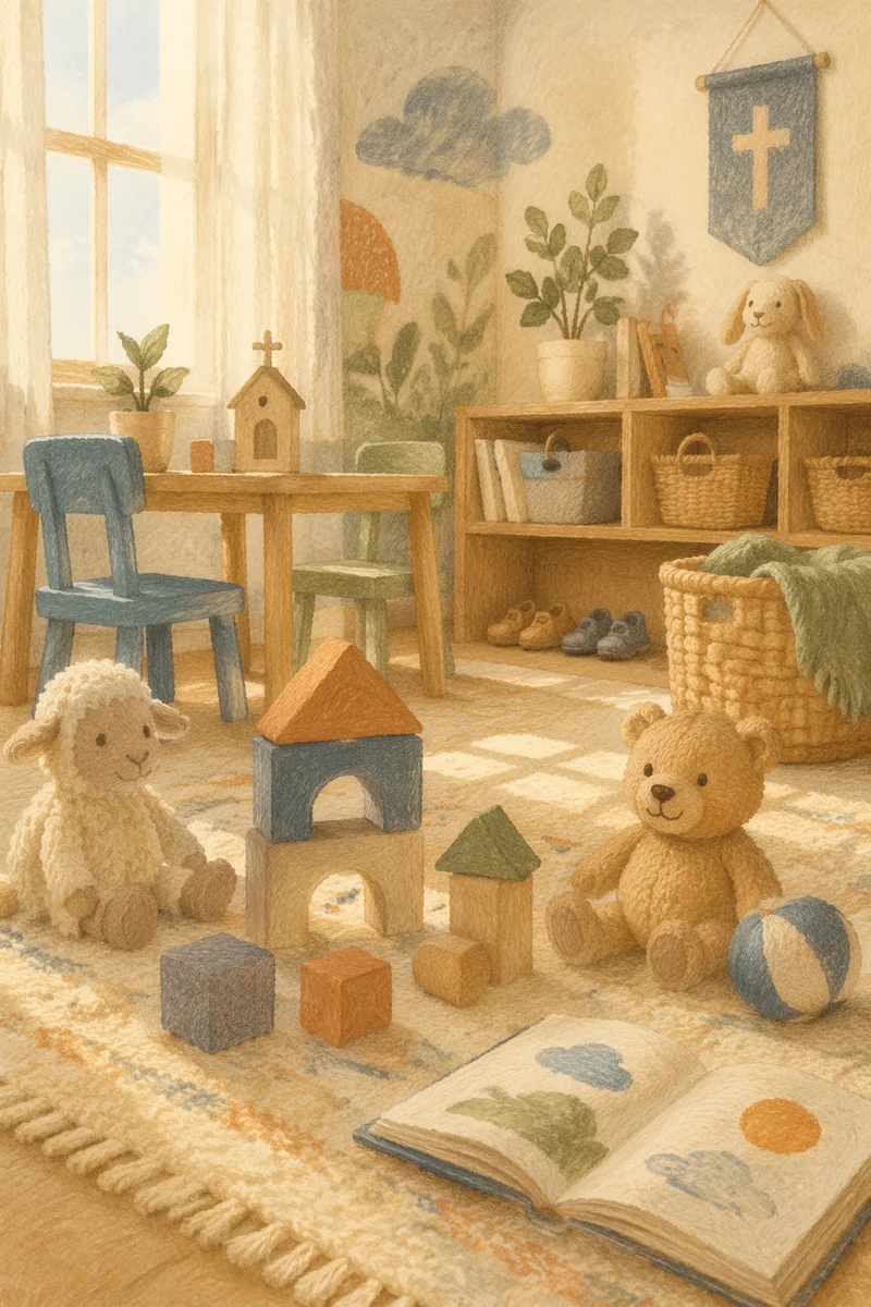 Soft Light Church Nursery Toy Corner