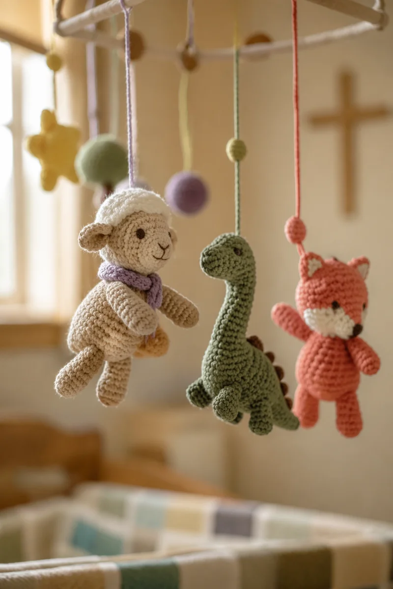 Handmade Nursery Mobile in Church Childcare Room