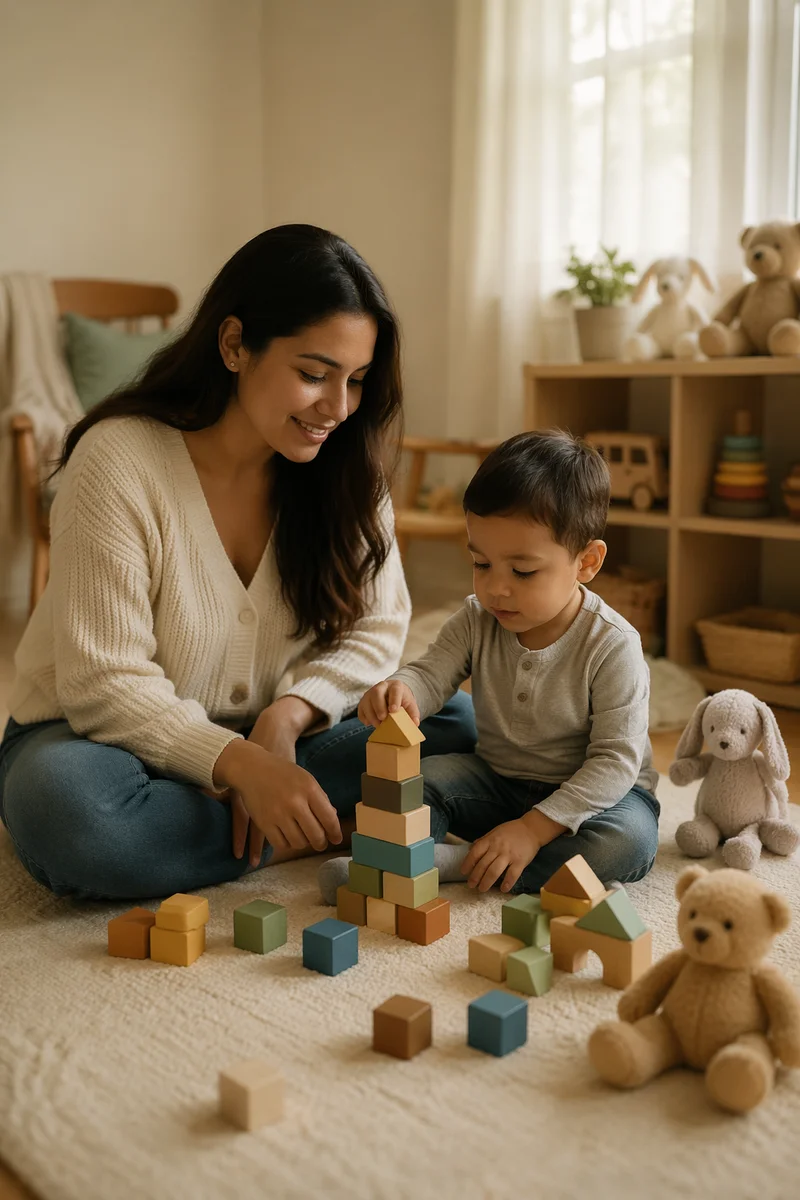 Mother and Toddler in Cozy Nursery