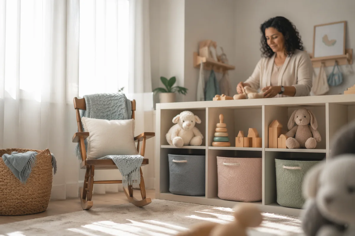 Sunlit Church Nursery with Wooden Toys