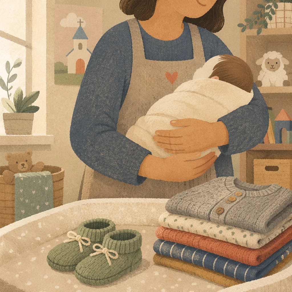 Church Nursery Volunteer Caring for Infant