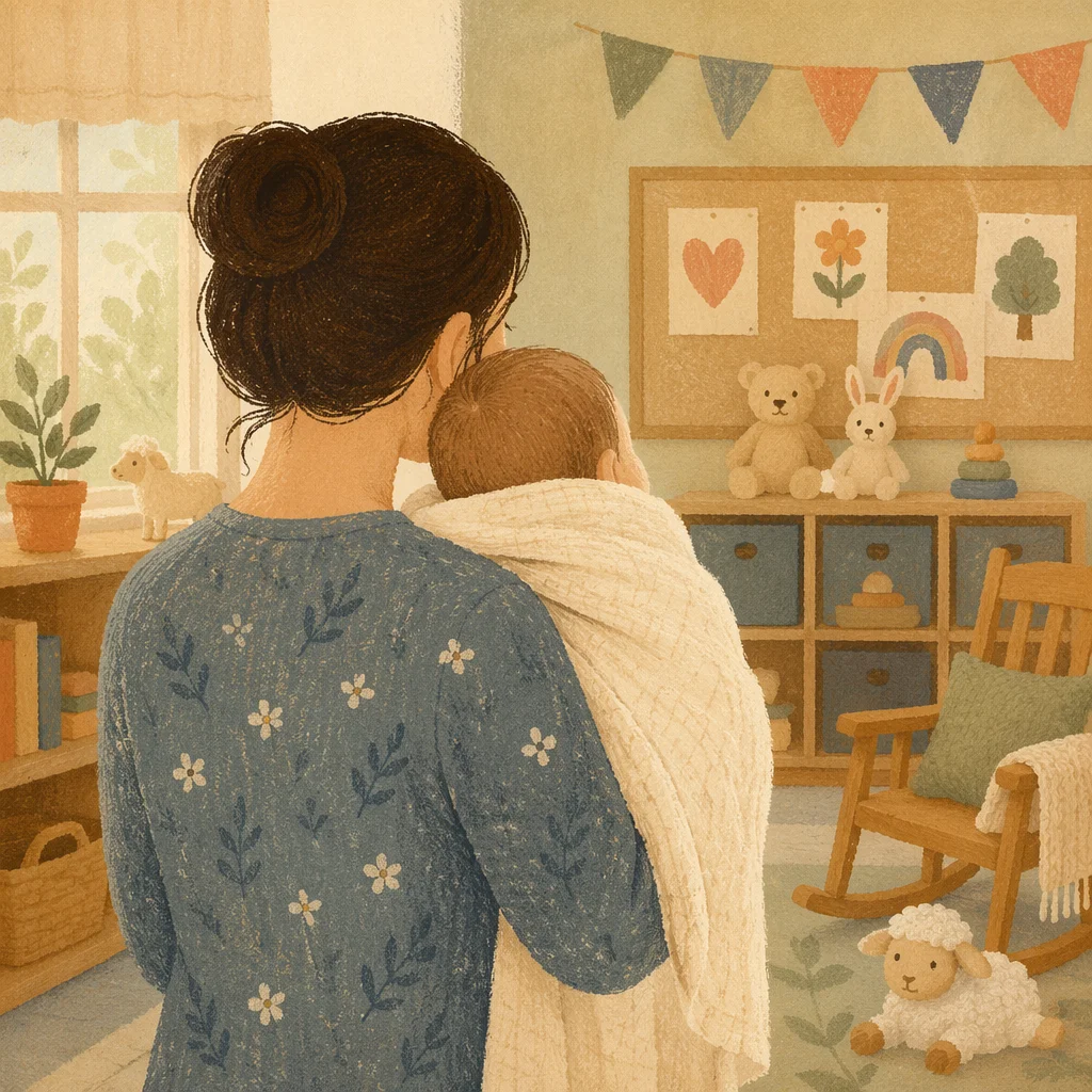 Church Nursery Volunteer Caring for Baby