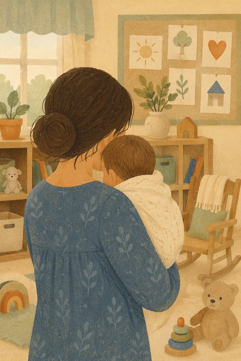 Church Nursery Volunteer Comforting Baby