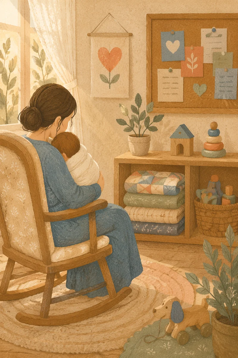 Gentle Church Nursery Volunteer Holding Baby