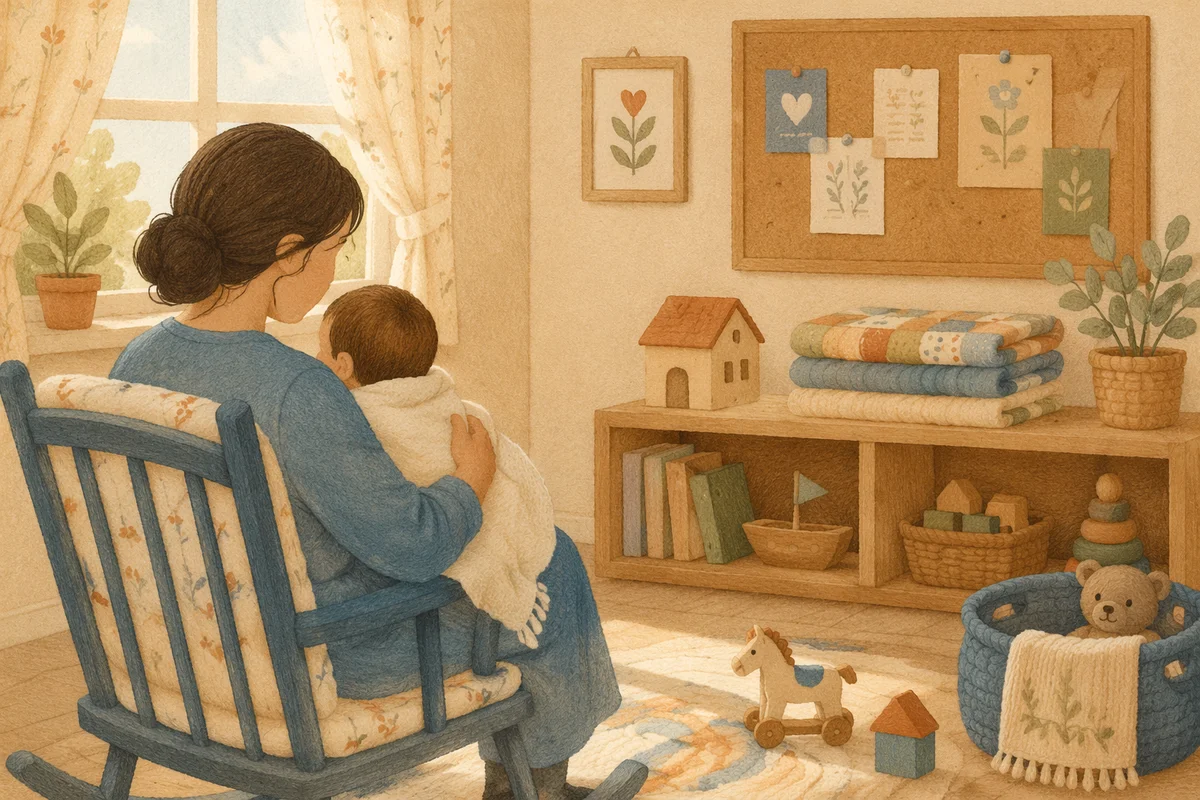 Gentle Church Nursery Volunteer Holding Baby