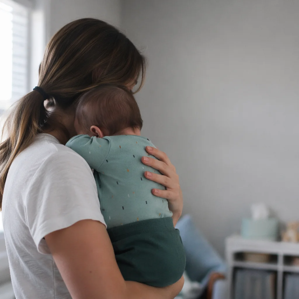 Gentle Church Nursery Volunteer Holding Baby