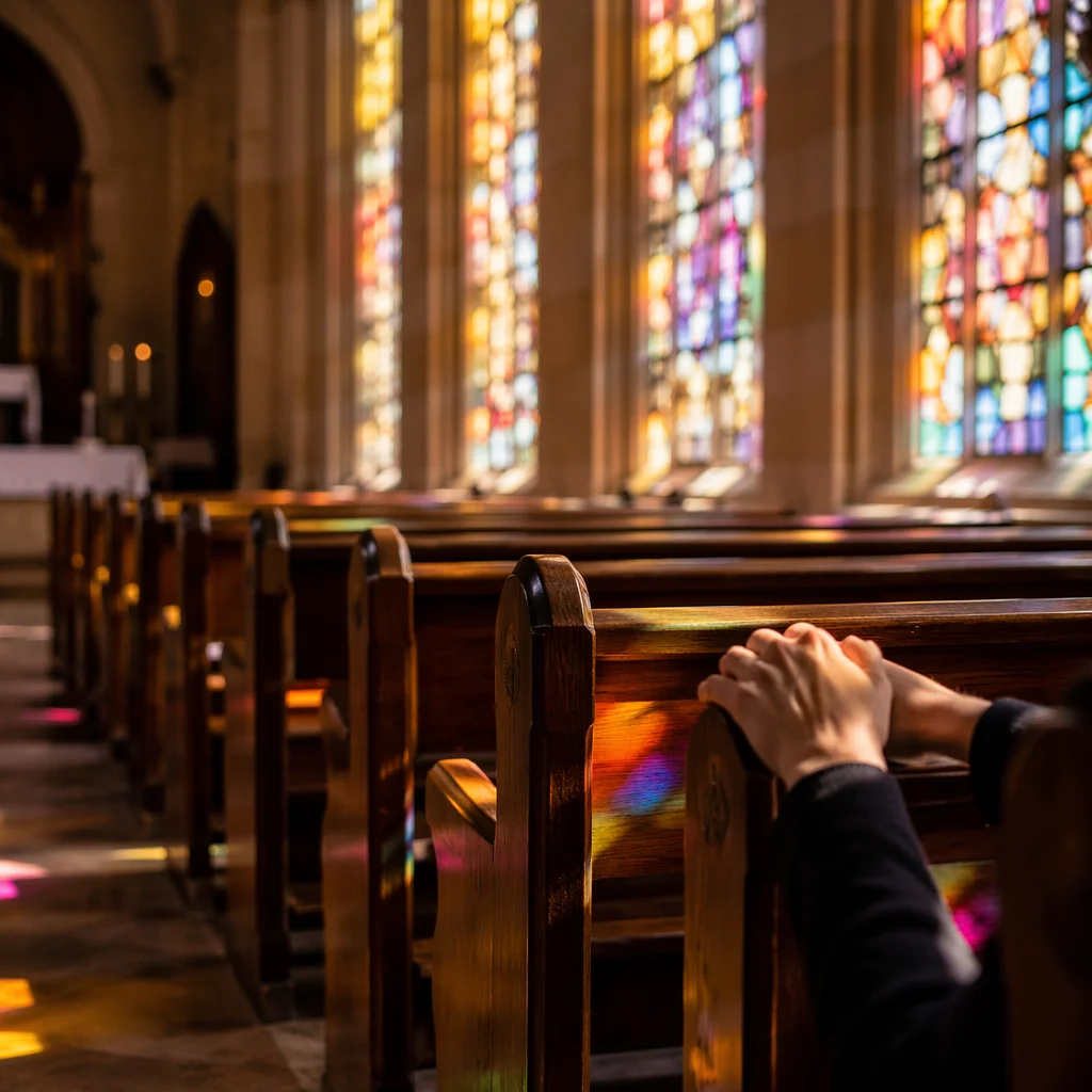 Morning Sunlight Through Chapel Stained Glass
