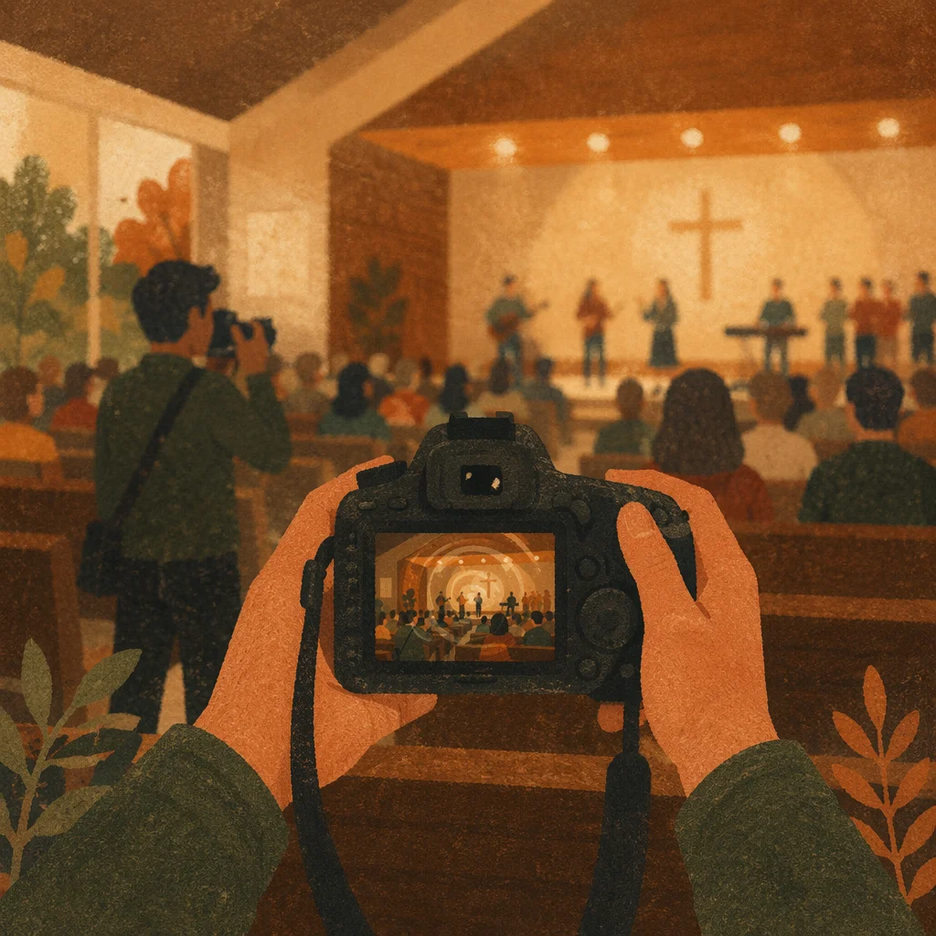 Church Photography Team Serving During Worship