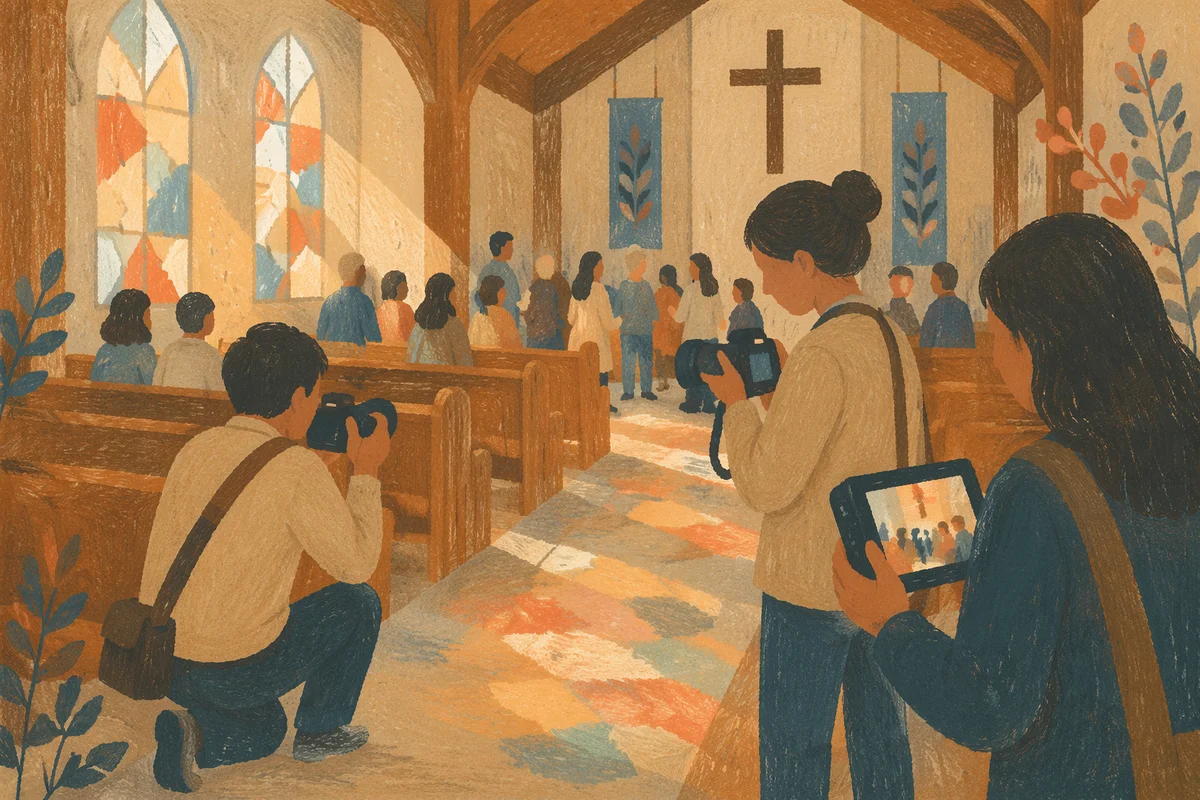 Church Photography Team in Warm Sanctuary