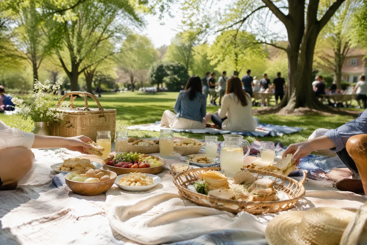 Outdoor Church Picnic in Spring Park