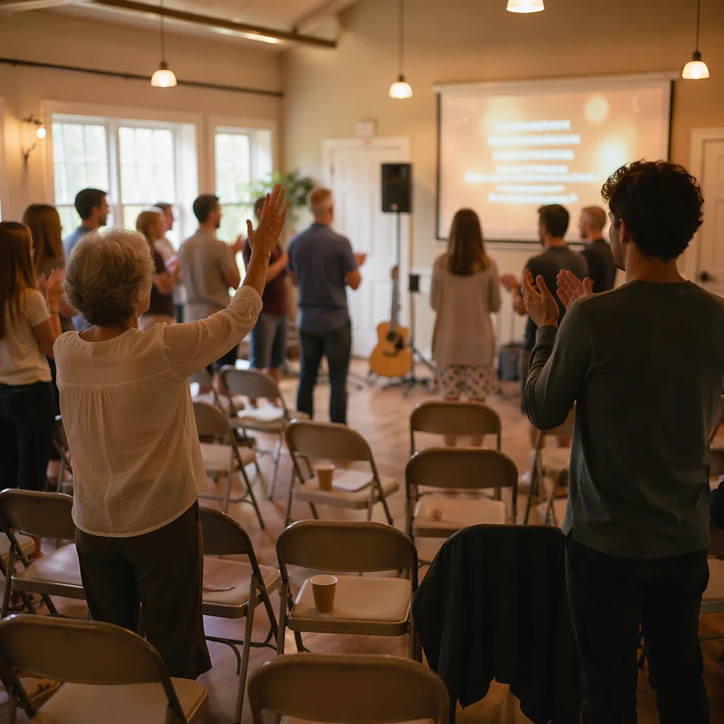 Excited First Small Group Church Service